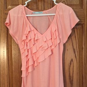 Peach Maurices ruffle top M